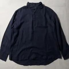 【希少XL】メーカーズシャツ鎌倉 リネン100% プルオーバー カプリシャツ 麻のサムネイル