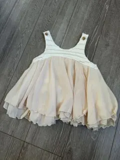 kid's zoo ベージュ フリルワンピース　90cm