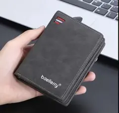 二つ折り 財布 メンズ 札入れ 小銭入れ カード入れ グレー ミニウォレット