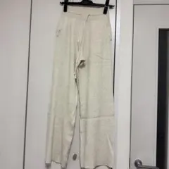 ウォッシャブルニットリブパンツユニクロナチュラルMサイズスウェットパンツ