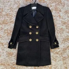 ブラックダブルロングコート　over twenty