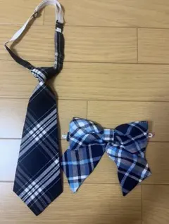 チェック柄 ネクタイとリボン セット