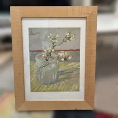 額装 絵画 ゴッホ　グラスの中のアーモンドの花