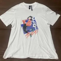 adidas アニメ風サッカーTシャツ Mサイズ ホワイト