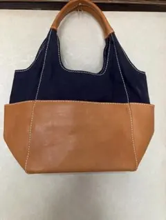 フェス fes キャンバス×レザー トートバッグ　　ネイビーのサムネイル