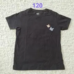 120 UNIQLO 黒 蝶 Tシャツ 鬼滅の刃デザイン ユニクロ