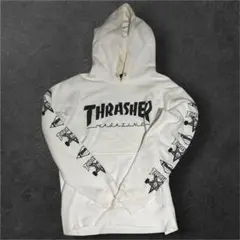 格安‼️THRASHER MAGAZINE パーカー ホワイト