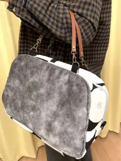ハンドバッグ　トートバッグ　ダブルファスナー付き　ハンドメイド