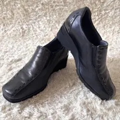 ペダラ アシックス スリッポン ウェッジソール 黒 23cm 3E