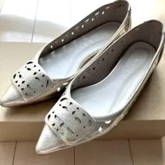 k*a様 LE TALON ゴールド ポインテッドトゥ シューズ 22.5