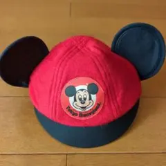 東京ディズニーランド 　ミッキー　帽子型　ポーチ　レトロ