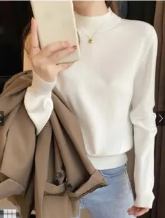 カシミヤタッチハイネックニットトップス[cu233]