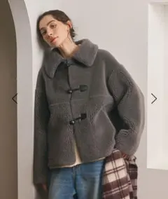 WEB限定★ボアxフェイクムートンループボタンジャケット 2WAY