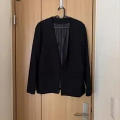 GU ノーカラージャケット 黒 XL