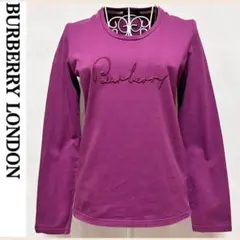 美品 バーバリー ロンドン カットソー ロンT 長袖Tシャツ トップス パープルのサムネイル