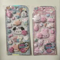 クラックス　もちプニュ〜ステッカー　肉球つき　2点セット