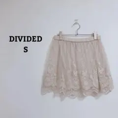 ディバイデッド　ミニスカート　レース　刺繡　花柄　ウエストゴム　シアー　Sのサムネイル