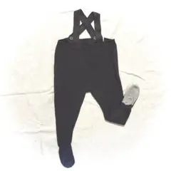 マールマール　サスペンダー付きニットパンツダークグレーsumi