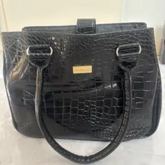ブラック クロコダイル風トートバッグ