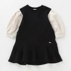 新品　プティマイン ペプラムスウェットワンピース90