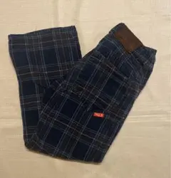 WAS ネイビー チェック ロングパンツ 100cm