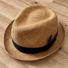CA4LA ストローハット 麦わら帽子 天然草100% ウィーブトシ