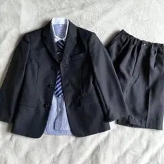 【美品】フォーマルスーツセットアップ 120 4点セット 男の子 ブルー系
