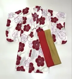 浴衣　レトロ花柄　女の子　120