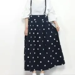 pou dou dou 水玉キャミワンピース ネイビーのサムネイル