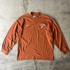 00s NIKE テキサス州大学　カレッジロングTシャツ　オレンジ　モックネック