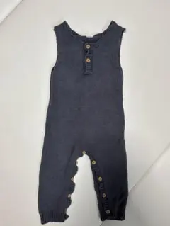 【Cottli】グレー ニット ボタン付きロンパース 80cm