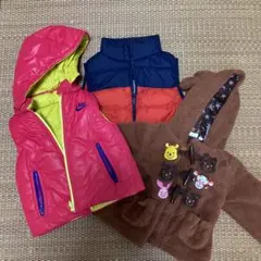 Nike フード付きダウンベスト ピンク/イエロー　リバーシブル　他3点セット