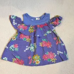 美品 ニットプランナー KP 花柄 半袖トップス 100cm