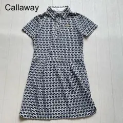 Callaway キャロウェイ　総柄ポロワンピース 半袖 ゴルフウェア　　S