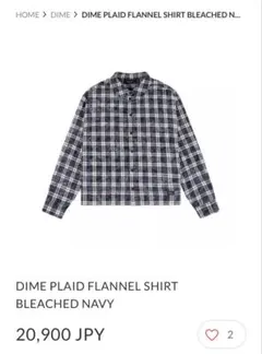 DIME PLAID FLANNEL SHIRT BLEACHED NAVYのサムネイル