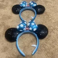 ディズニー ミニー カチューシャ スパンコール 2個セット