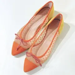 Pretty Ballerinas フラットシューズ オレンジ ドット柄 黄色のサムネイル