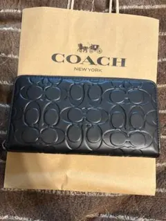 COACH 長財布 シグネチャー エンボス ブラック CE551のサムネイル