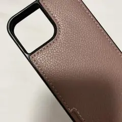 ブラウン レザー風 iPhone13mini ケース ストラップ付き