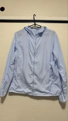 ライトウェイト UVカット パーカー Lサイズ 水色 ドライ・撥水加工