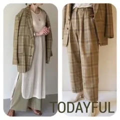 トゥデイフル TODAYFUL スーツ チェック オーバー ジャケット パンツのサムネイル
