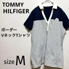 【TOMMY HILFIGER】ボーダーTシャツ Vネック ポロシャツ