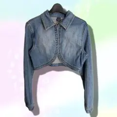 Y2K 00s 2006 クロップド デニムジャケット 海外ガール グランジ