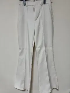 【GRL フロントタックフレアパンツ】Lサイズ アイボリー k8360t