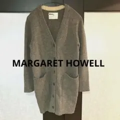【美品】マーガレットハウエル　　ウール100% Ｖネックロングカーディガン I