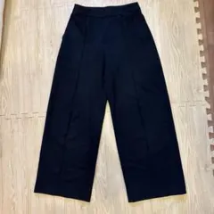 UNIQLO ユニクロ ブラッシュドジャージーワイドパンツ ネイビー M