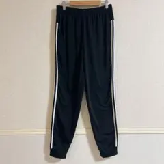 アディダス トラックパンツ M 黒×白 テーパード ジャージ 下 3ストライプ