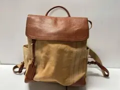【美品】genten ゲンテン レザー キャンバス リュック バックパックのサムネイル