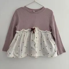 アプレレクール ワッフルドッキングフレアTシャツ 100