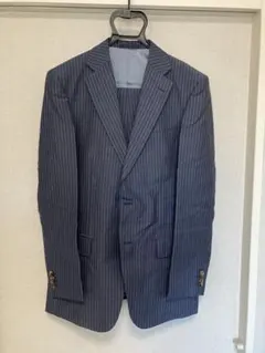 ランバン Lanvin ネイビー ストライプ ビジネススーツジャケット